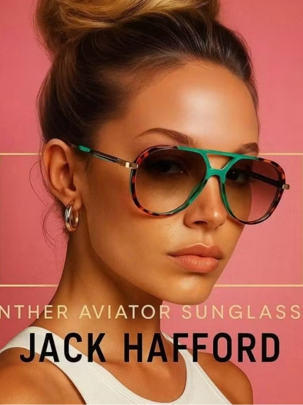 Jack Hafford Green Tortoiseshell Aviator Sunglasses